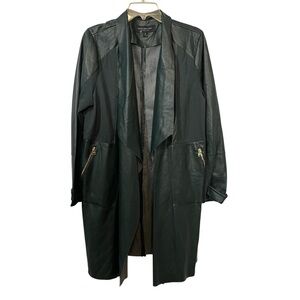 New Marc New York Green Vegan Leather Long Jacket